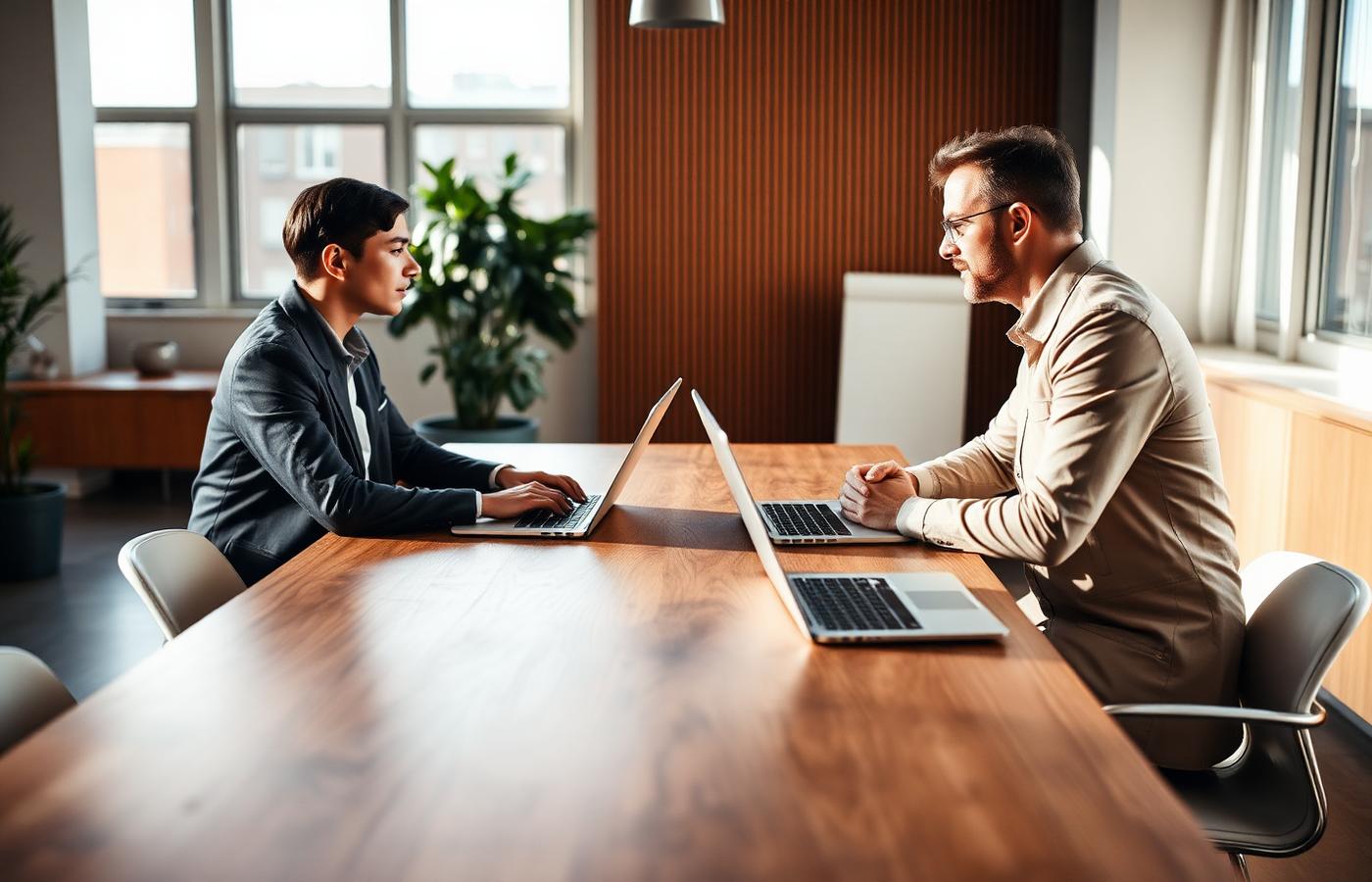 Hiring manager interviewing a SaaS sales candidate